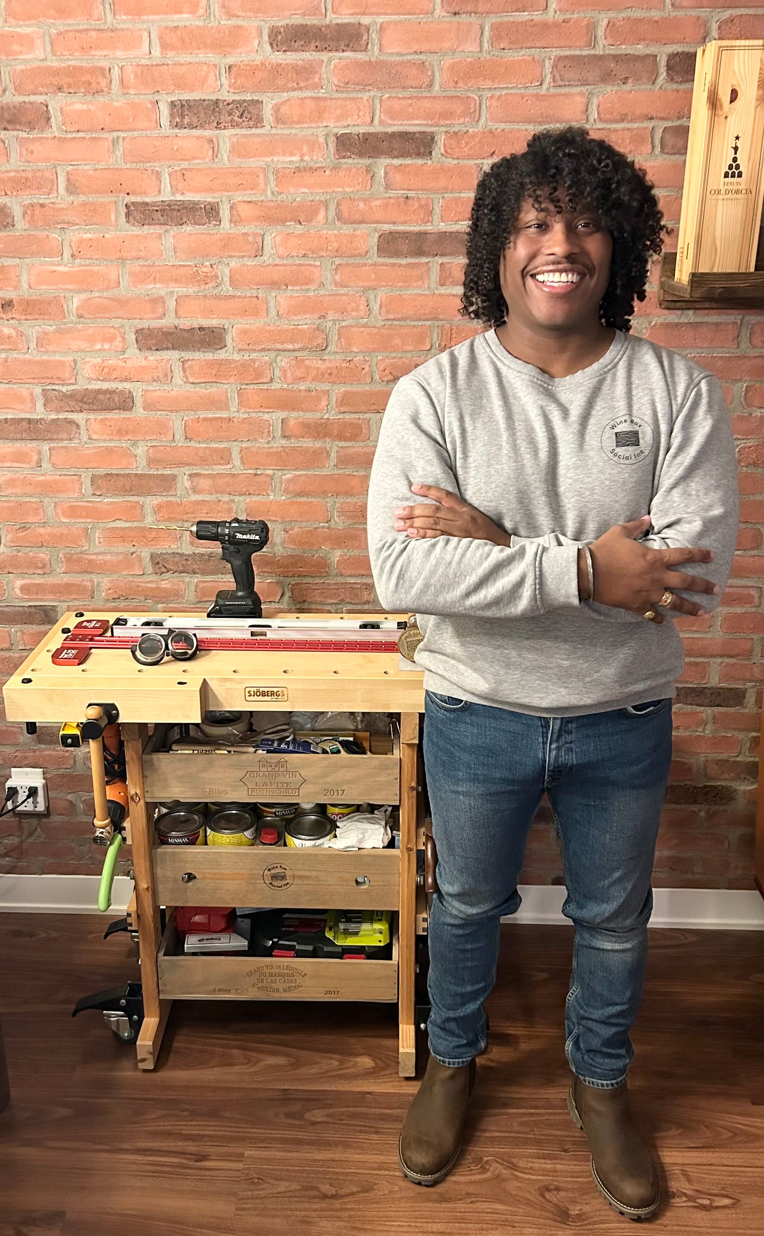 Andrew uses traditional woodworking tools and methods to achieve unique, high-quality craftsmanship in each hand-made upcycled piece of art. Each piece of art represents a labour of love for wood and wine alike!