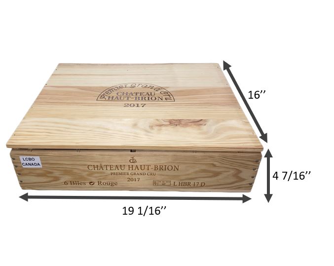 Meritage Blend repurposed wooden wine crate with Detached Lid from Chateau Haut-Brion winery in France.