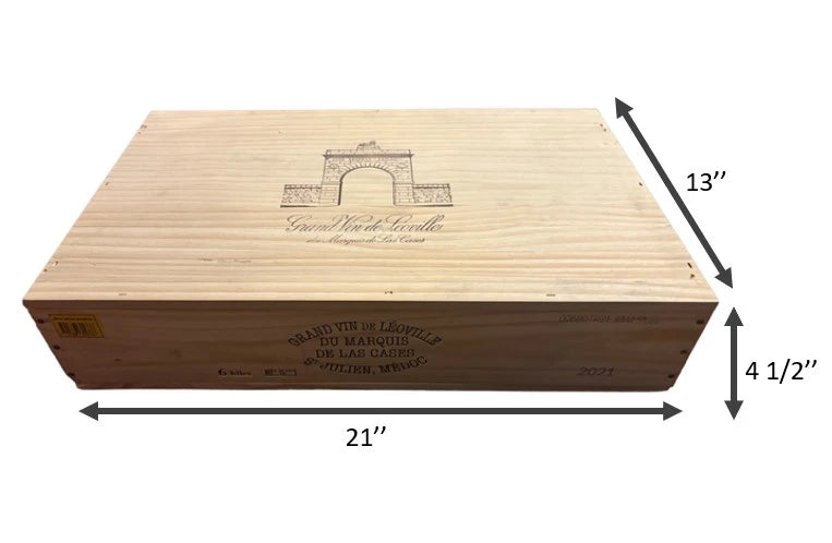 Château Léoville du Marquis repurposed wooden wine crate with Detached Lid from Château Léoville-Las Cases winery in Bordeaux, France.